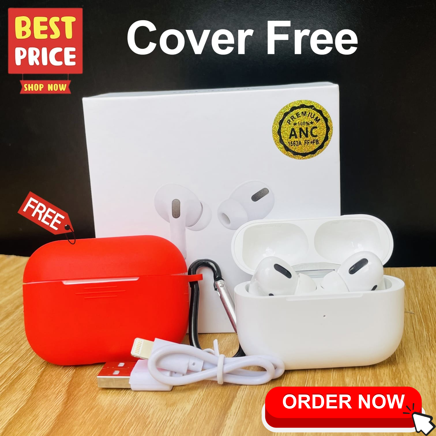 Apple Airpods Pro 2nd Gen ANC Dubai Version With Cover Free
