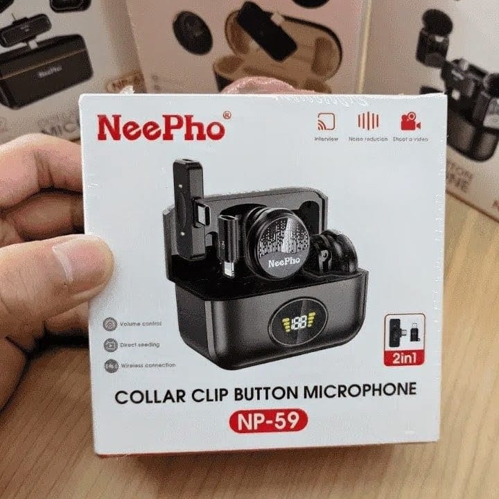 NeePho NP-59 Wireless Collar Clip Button Microphone